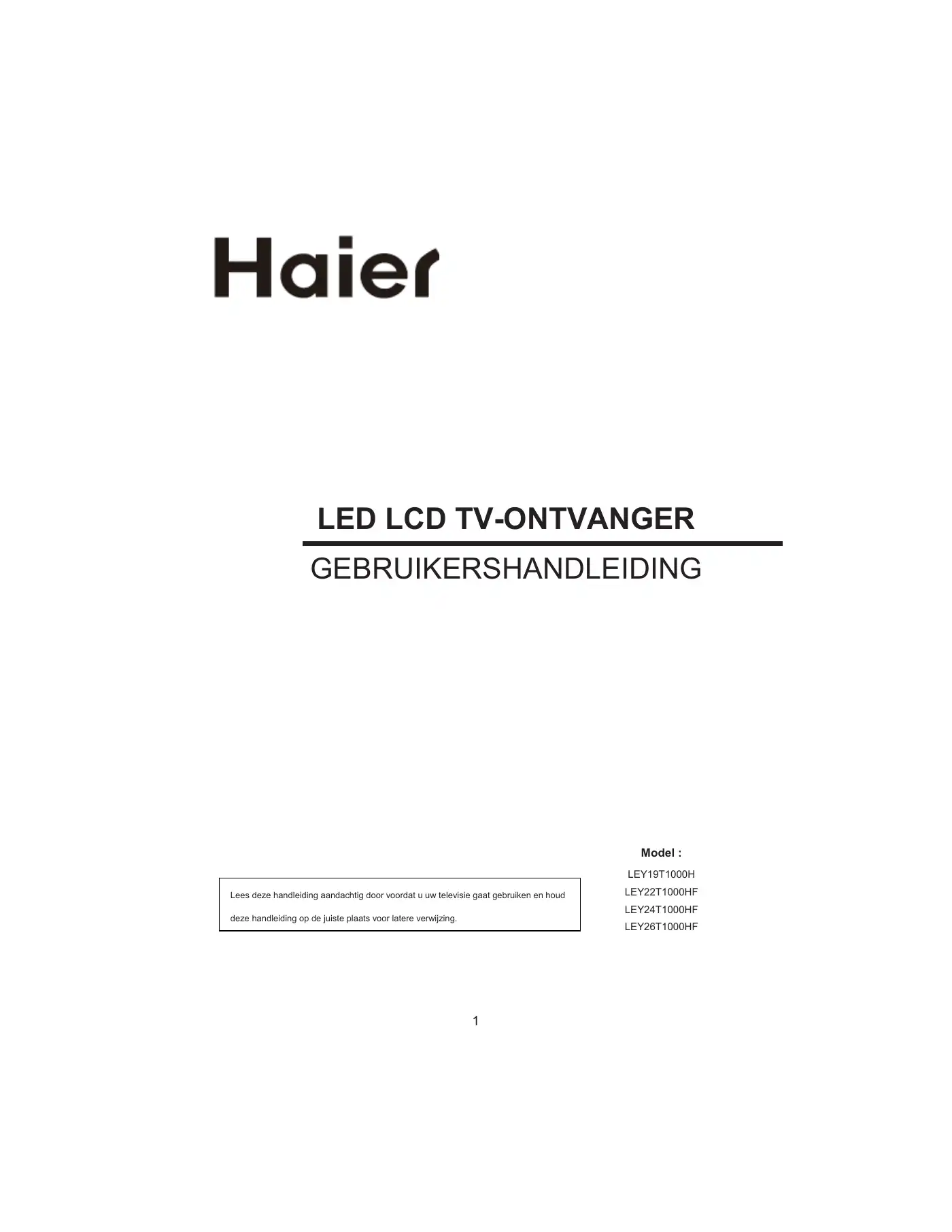 Haier LEY19T1000H User Manual Manual pdf 119 page image