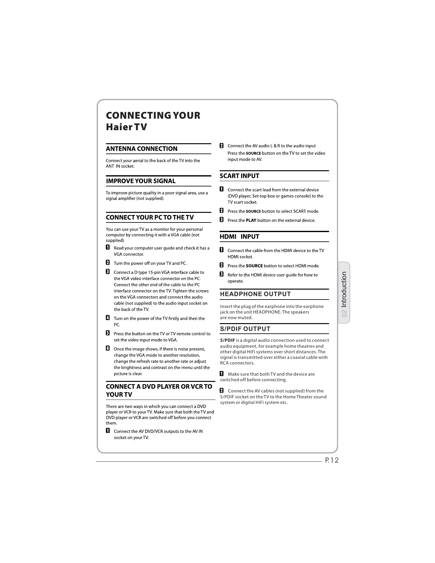Haier LEY19T1000H User Manual Manual pdf 13 page image