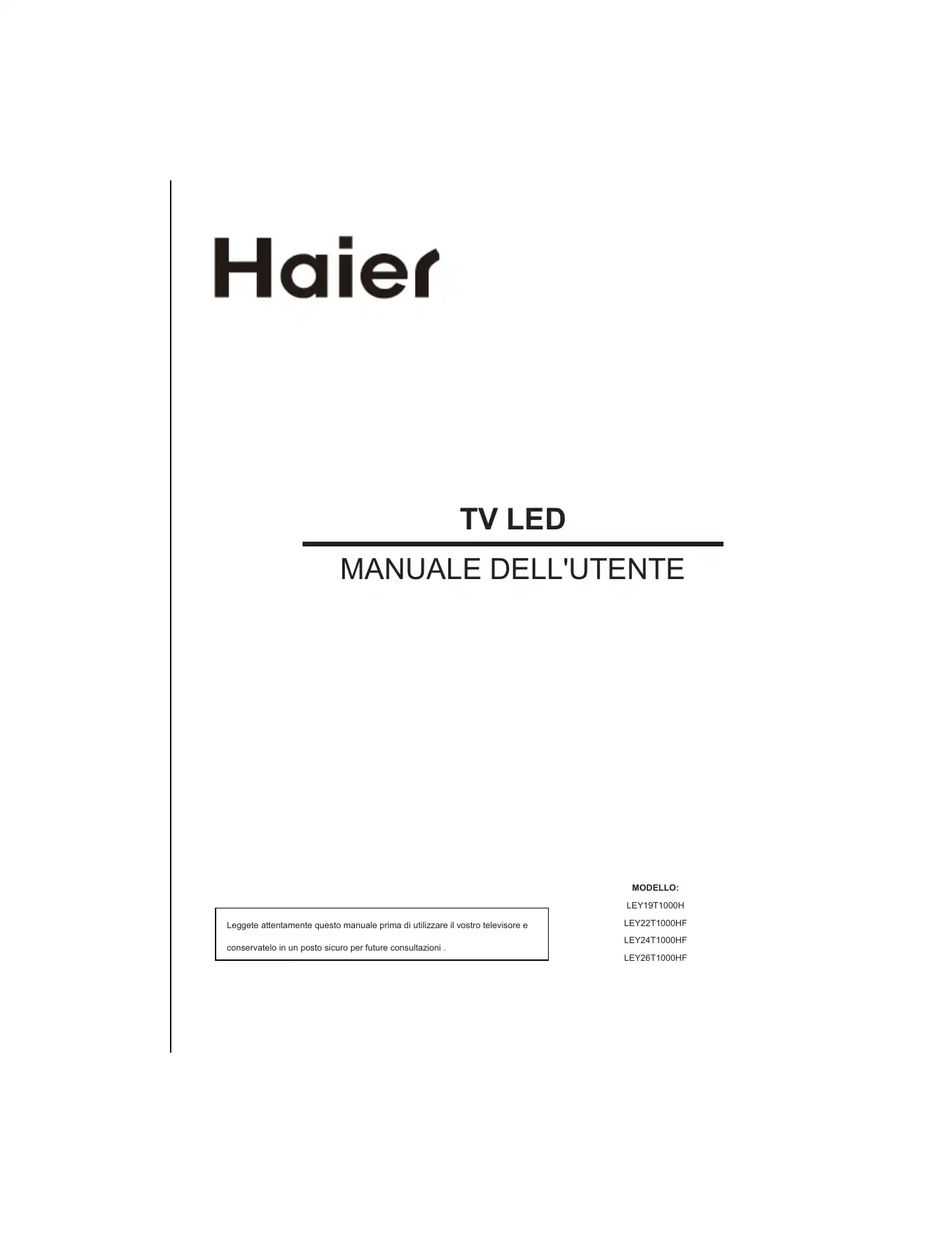 Haier LEY19T1000H User Manual Manual pdf 207 page image