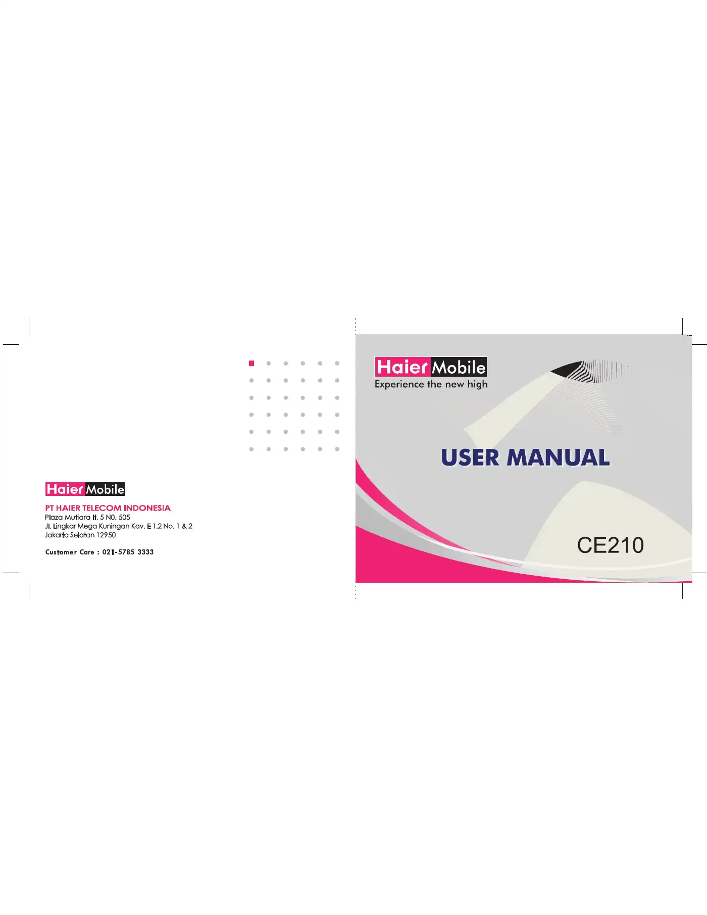 Haier CE210 User Manual Manual pdf 1 page image