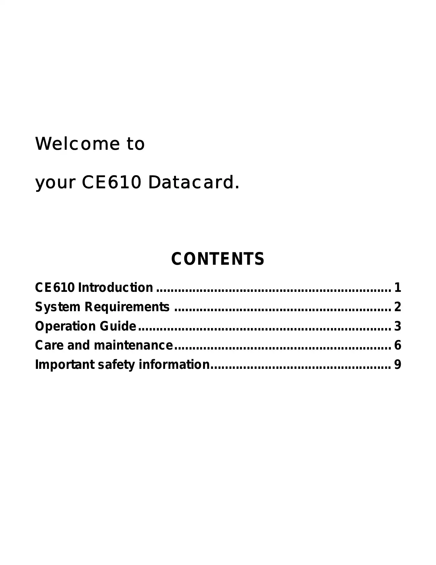 Haier CE610 User Manual Manual pdf 1 page image
