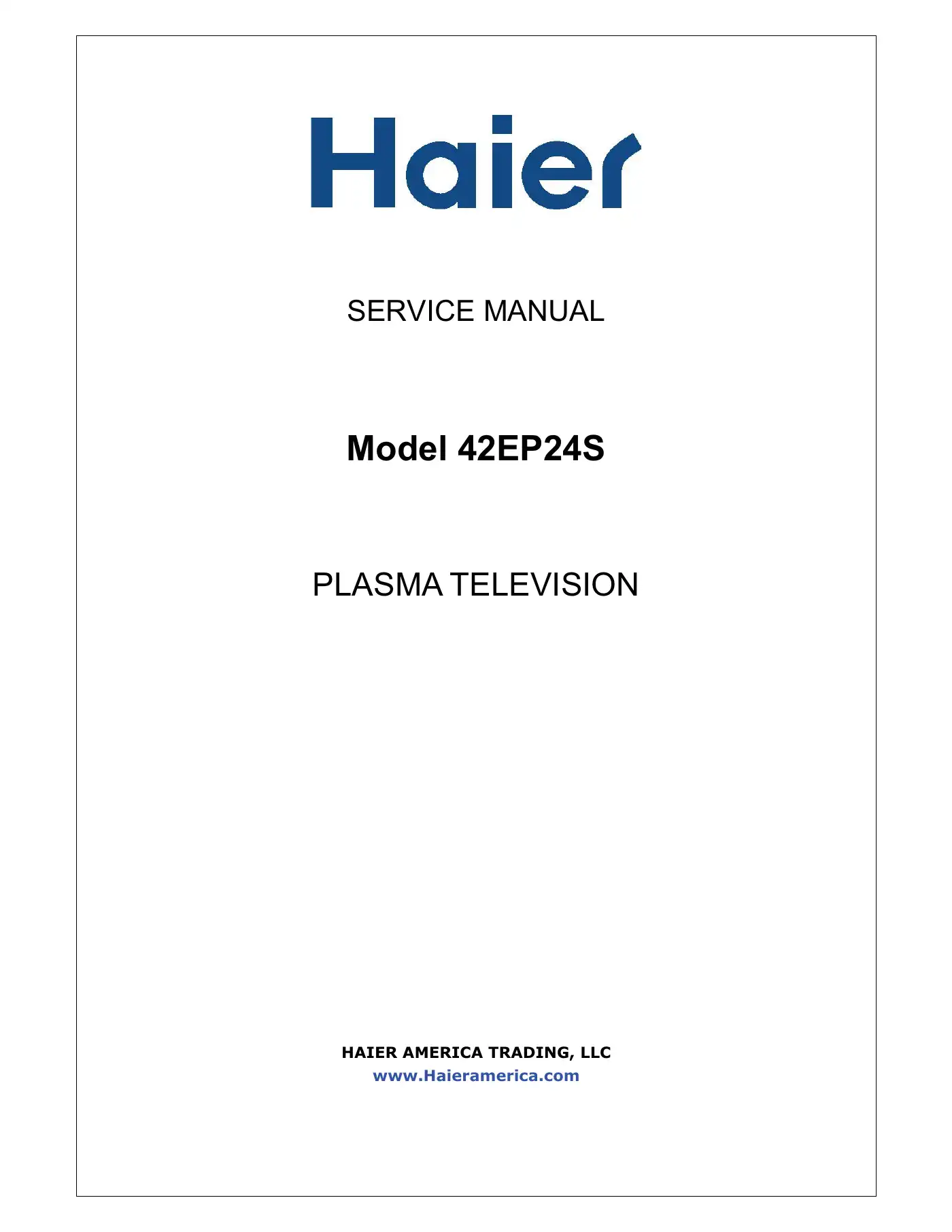 Haier 42EP24S Service Manual Manual pdf 1 page image