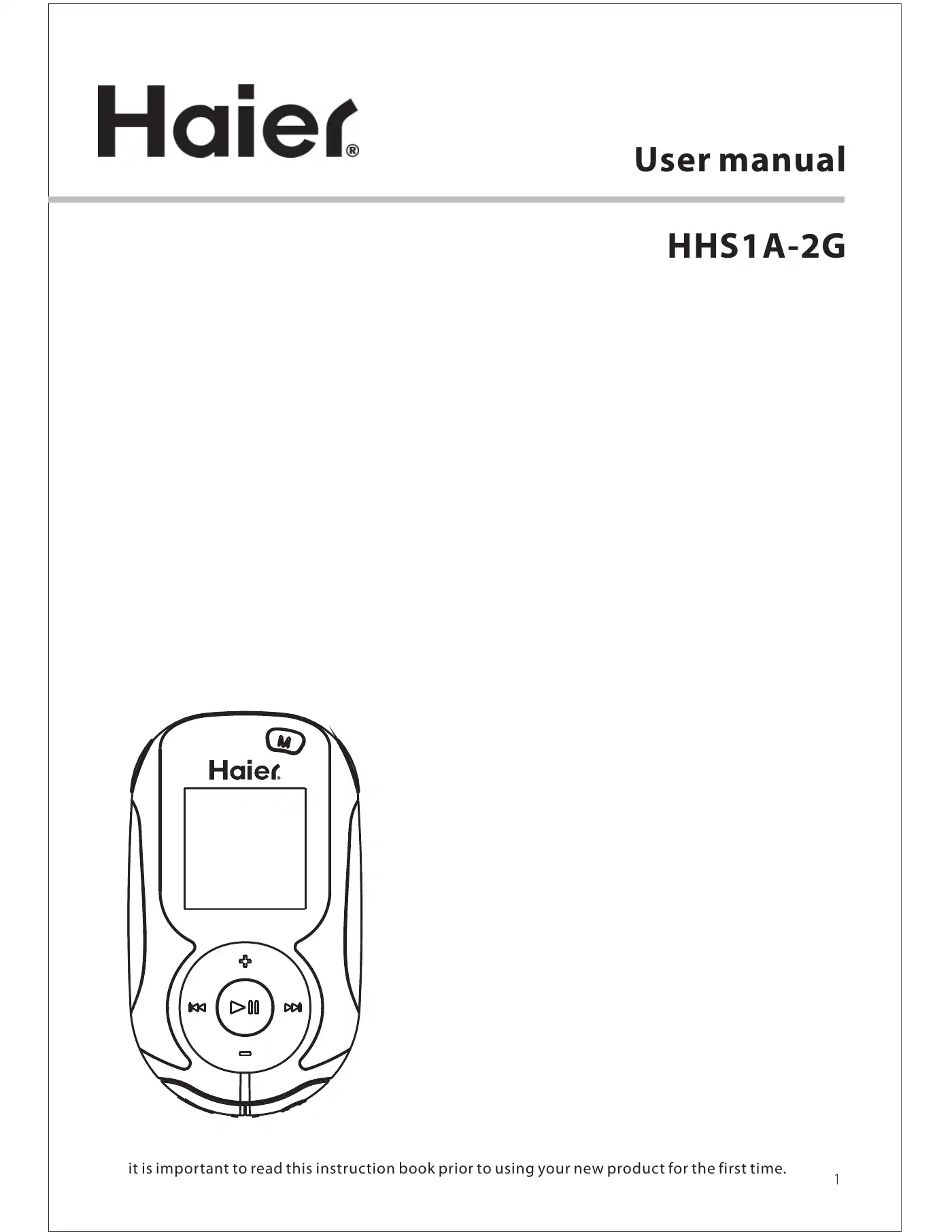 Haier ibiza Rhapsody HHS1A-2G User Manual Manual pdf 1 page image