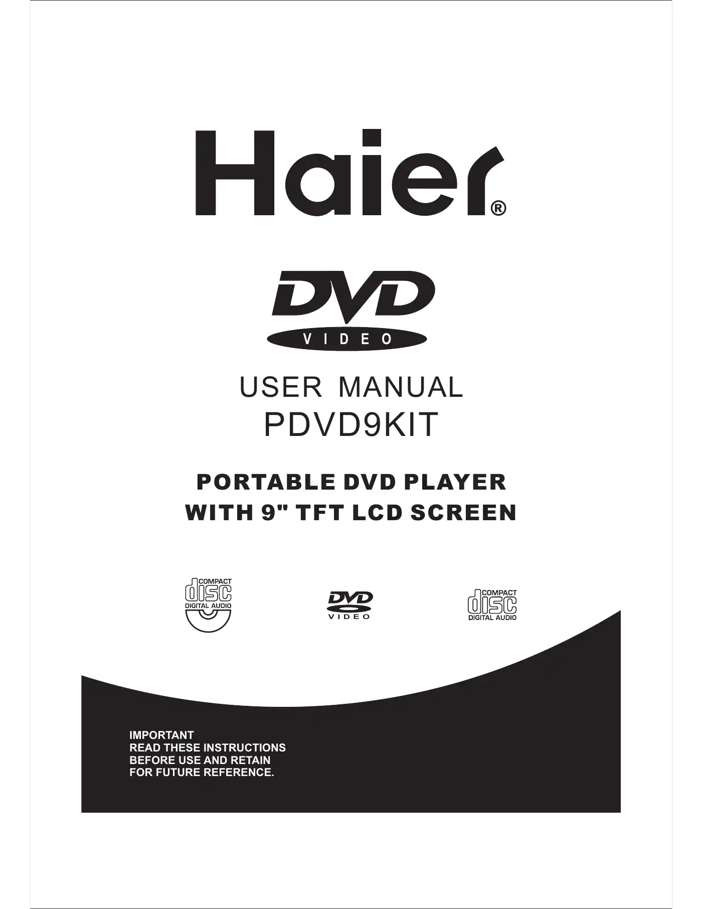 Haier PDVD9KIT User Manual Manual pdf 1 page image