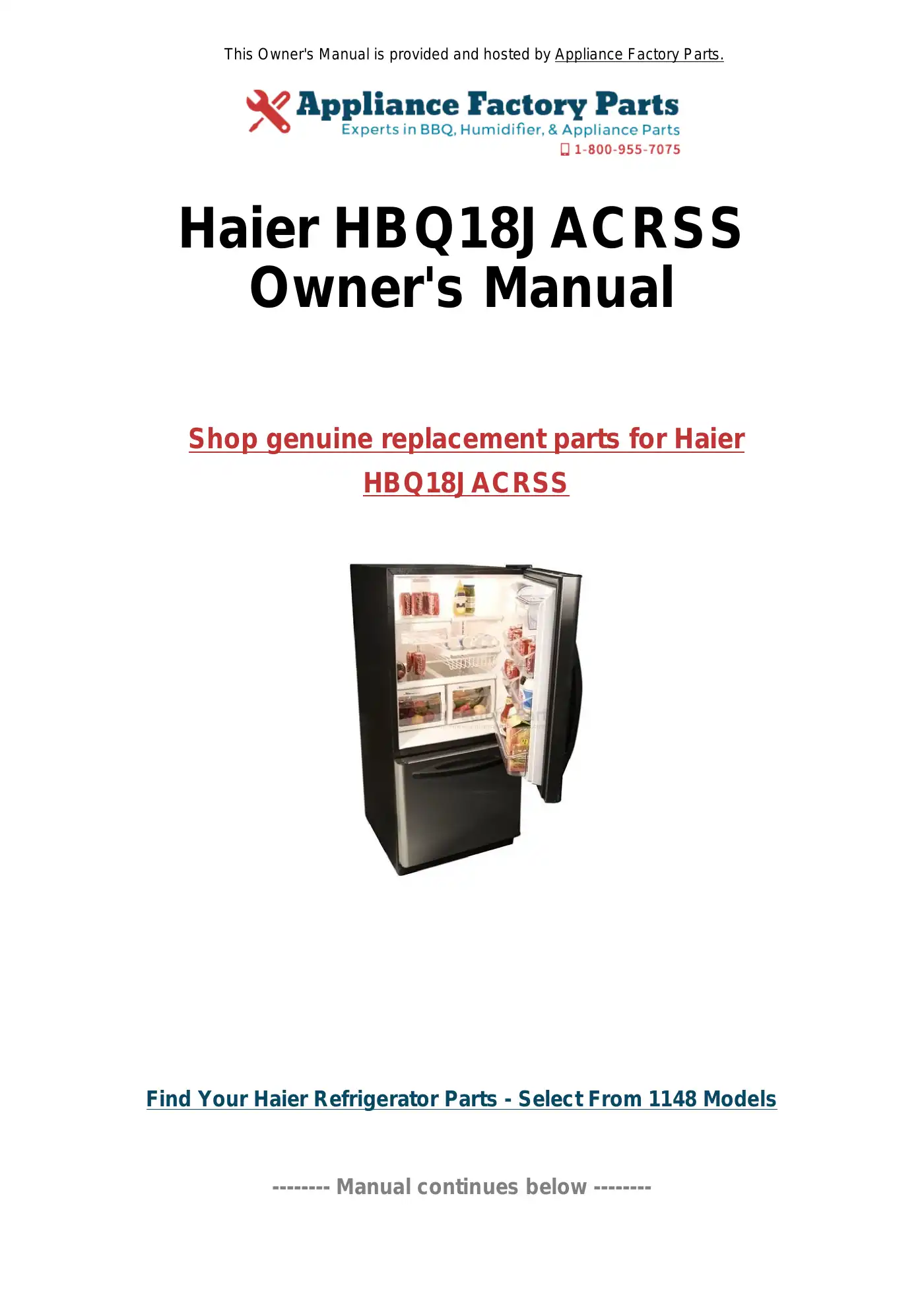 Haier HBE18WAAWW Service Manual Manual pdf 1 page image