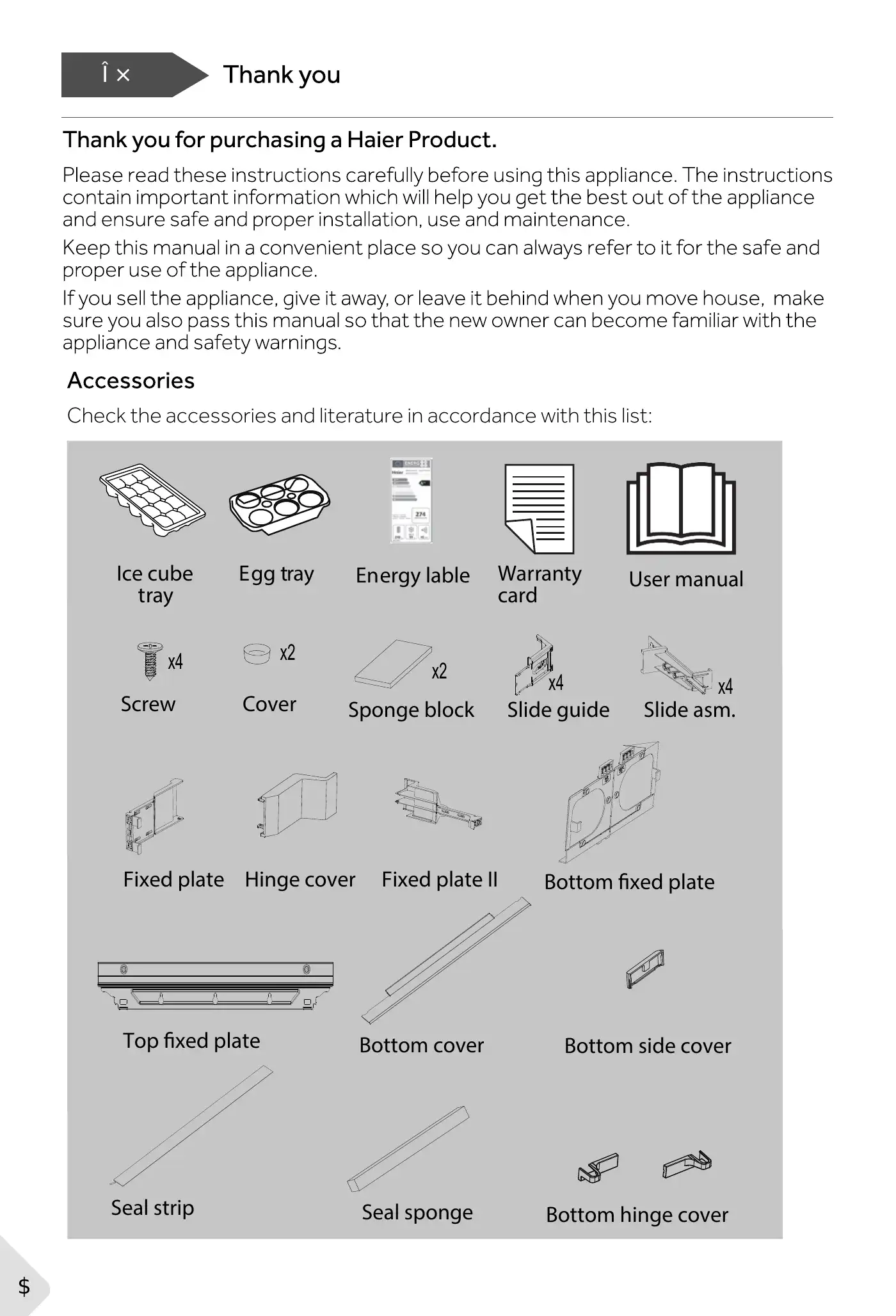 Haier HBW7518BT User Manual Manual pdf 4 page image