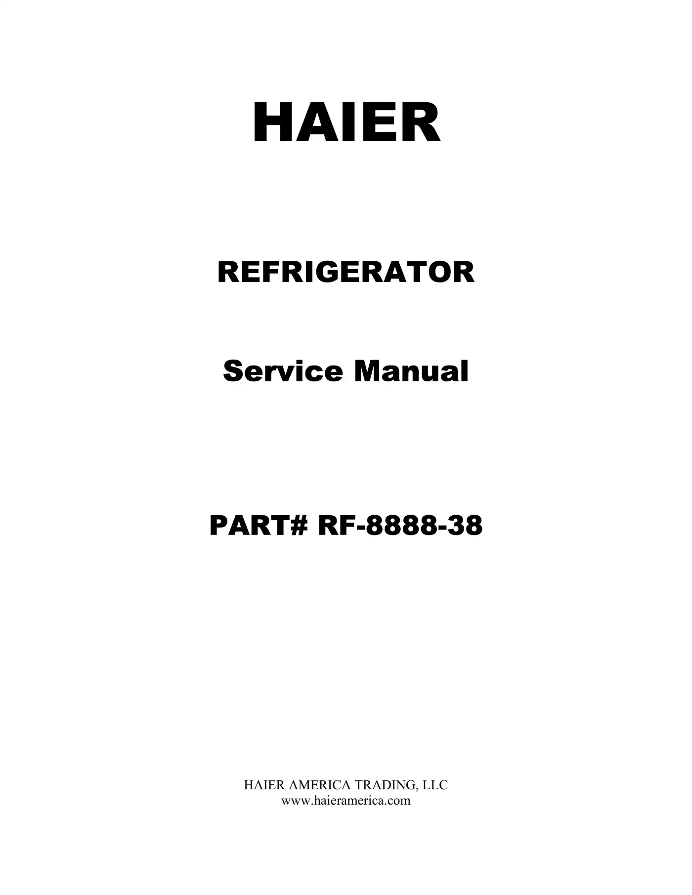 Haier HTE21W Service Manual Manual pdf 1 page image
