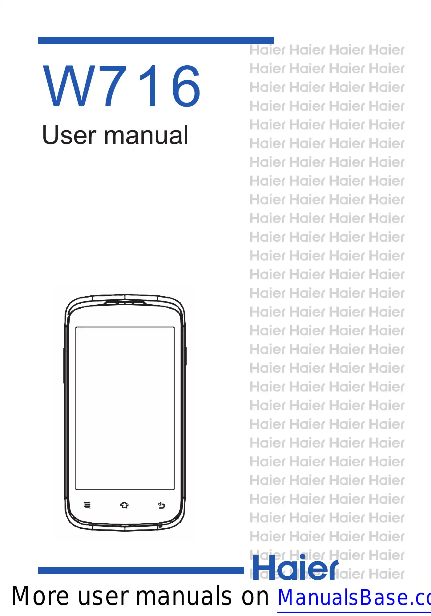 Haier W716 User Manual Manual pdf 1 page image