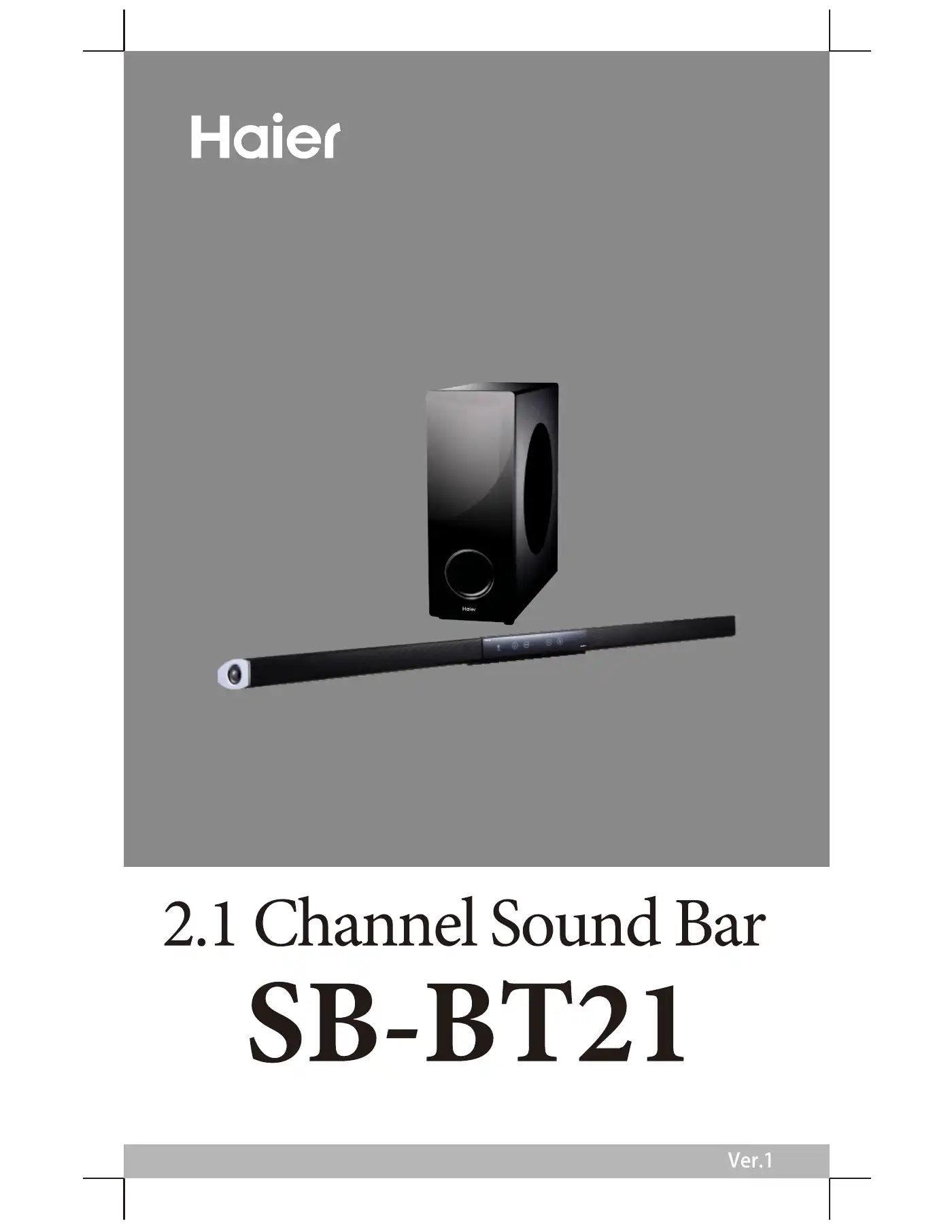 Haier SB-BT21 User Manual Manual pdf 1 page image