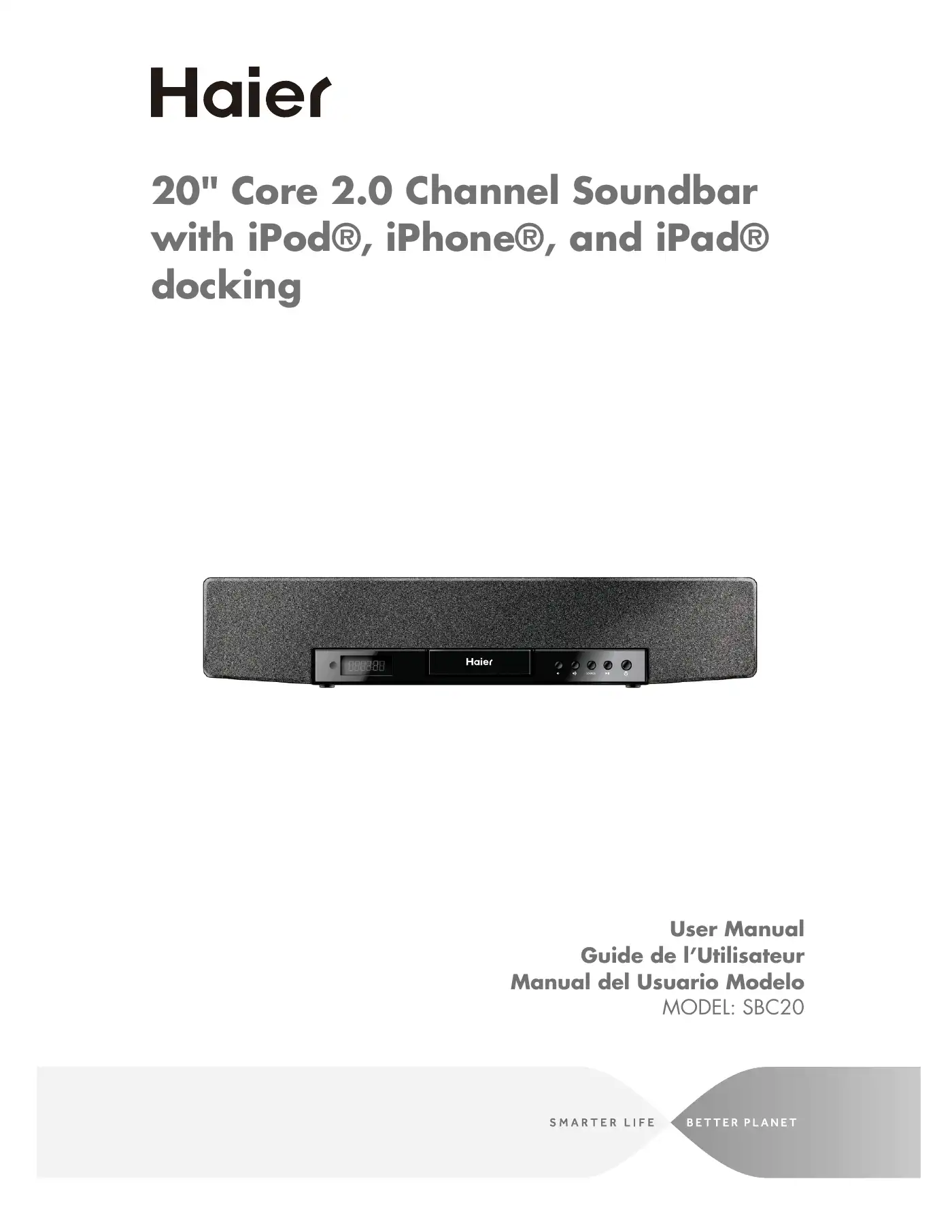 Haier SBC20 User Manual Manual pdf 1 page image