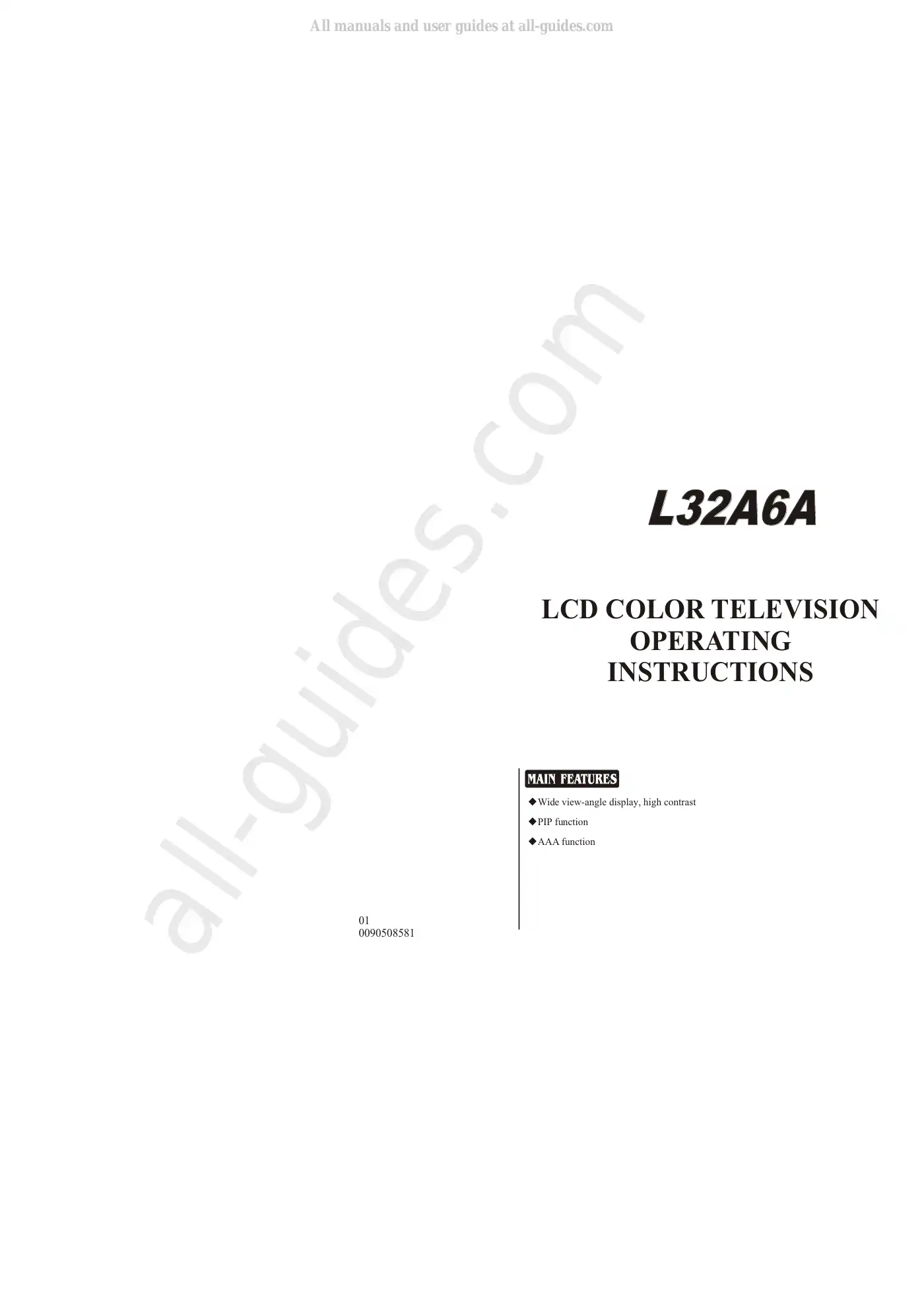 Haier L32A6A Operating Instructions Manual Manual pdf 1 page image