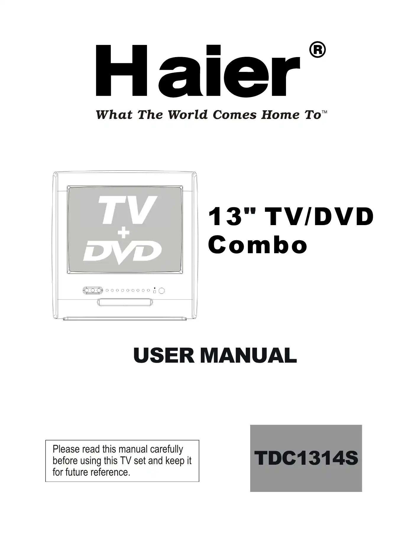Haier TDC1314S User Manual Manual pdf 1 page image