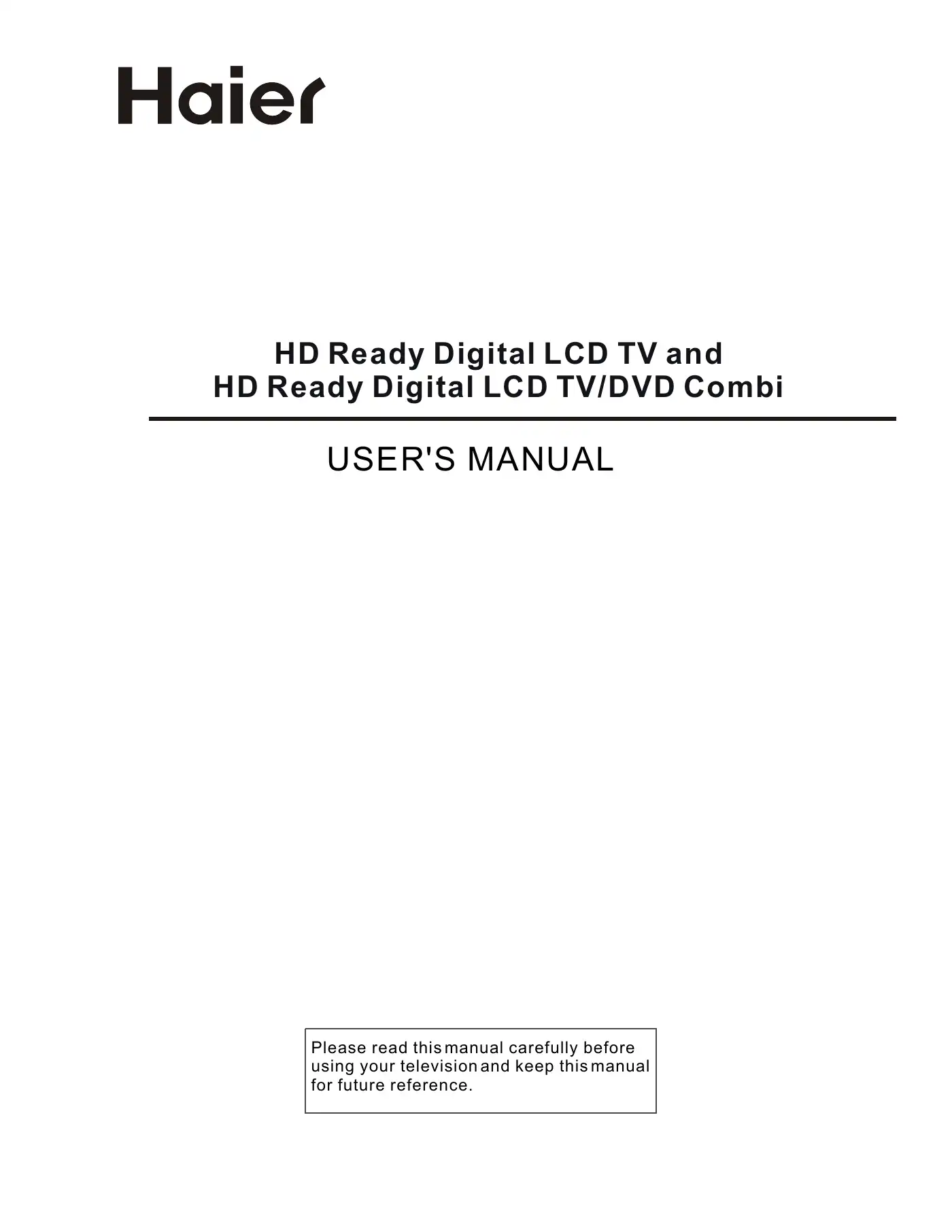 Haier LY22R1CBW1 User Manual Manual pdf 1 page image
