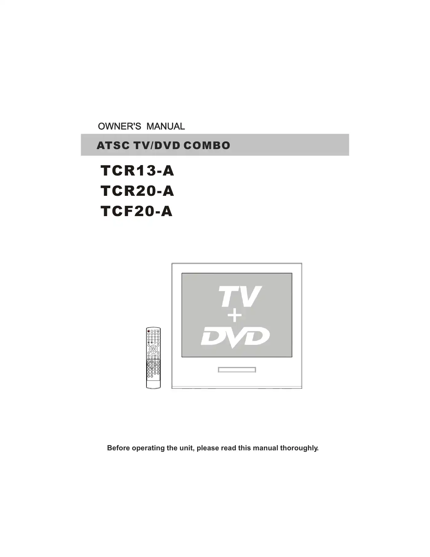 Haier TCR13-A Owner's Manual Manual pdf 1 page image