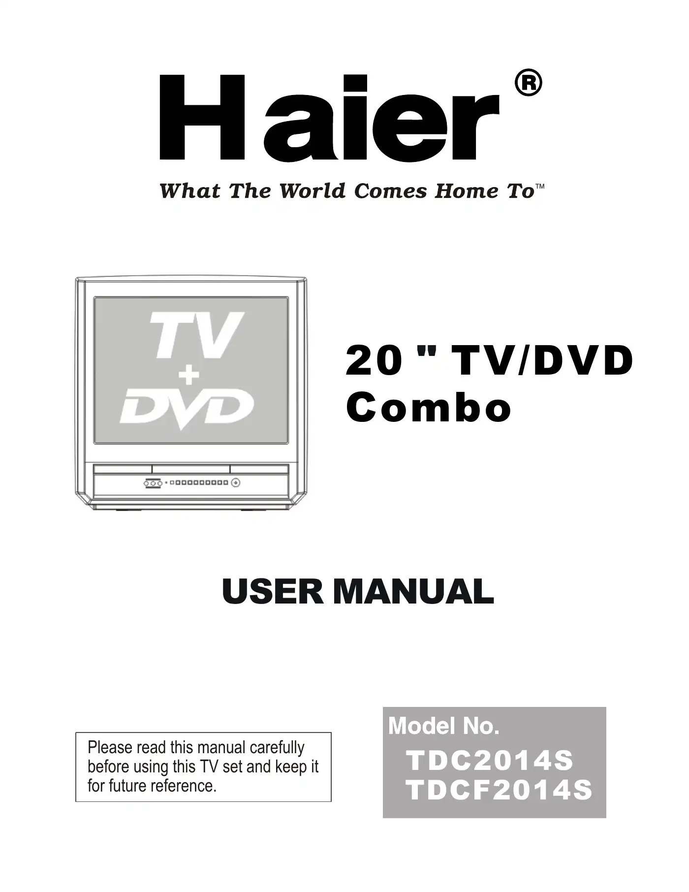 Haier TDC2014S User Manual Manual pdf 1 page image