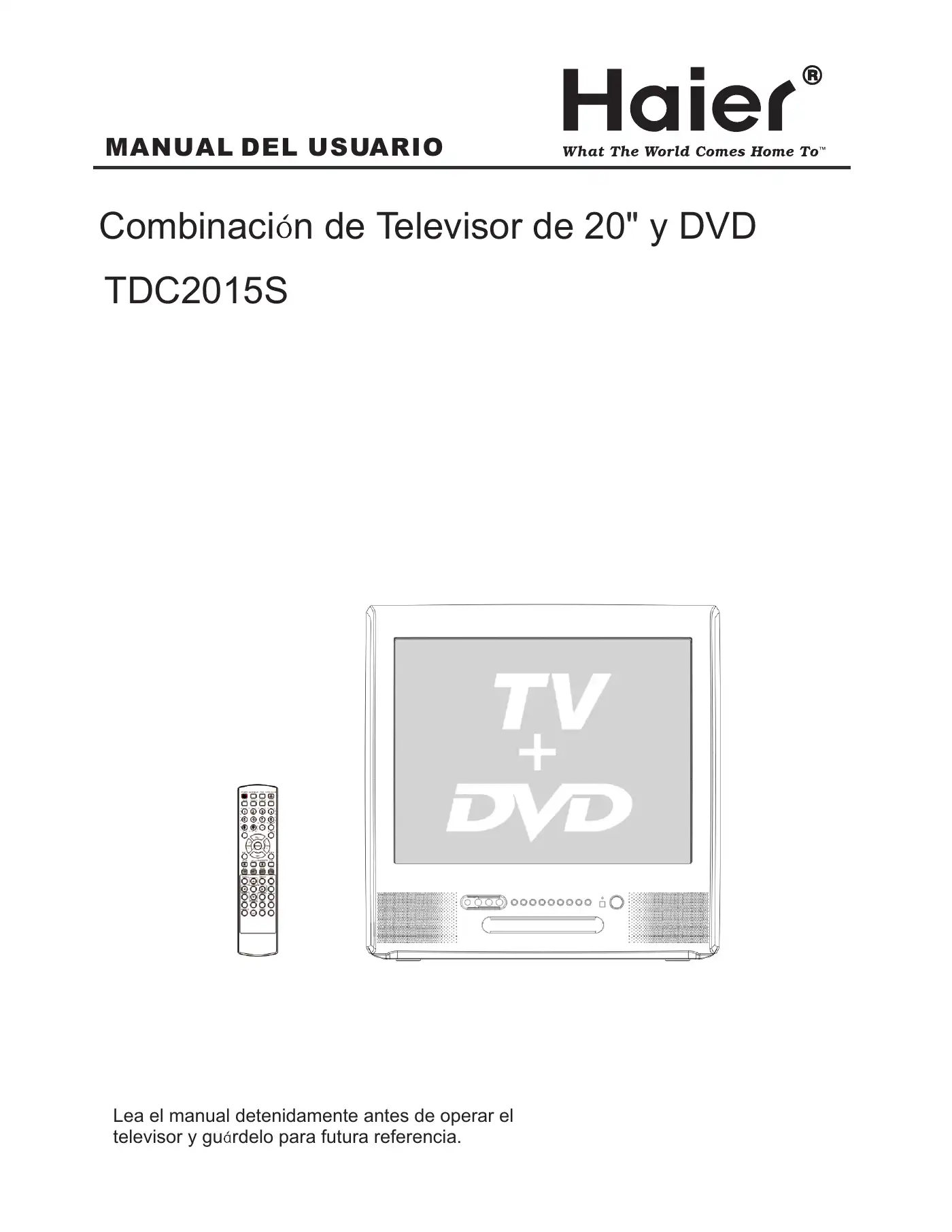 Haier TDC2015S User Manual Manual pdf 1 page image