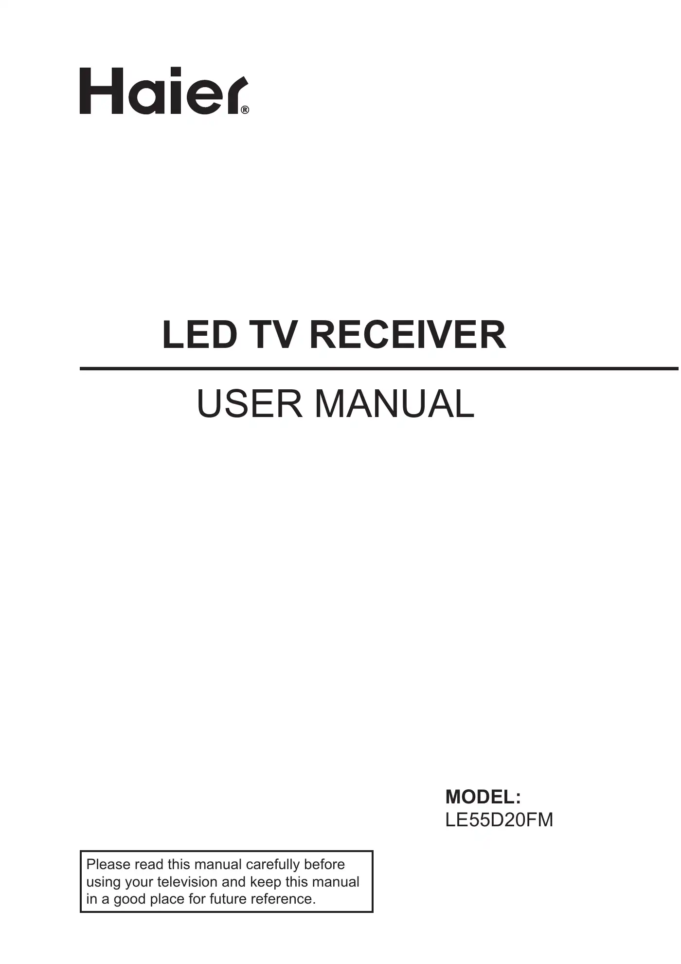 Haier LE55D20FM User Manual Manual pdf 1 page image