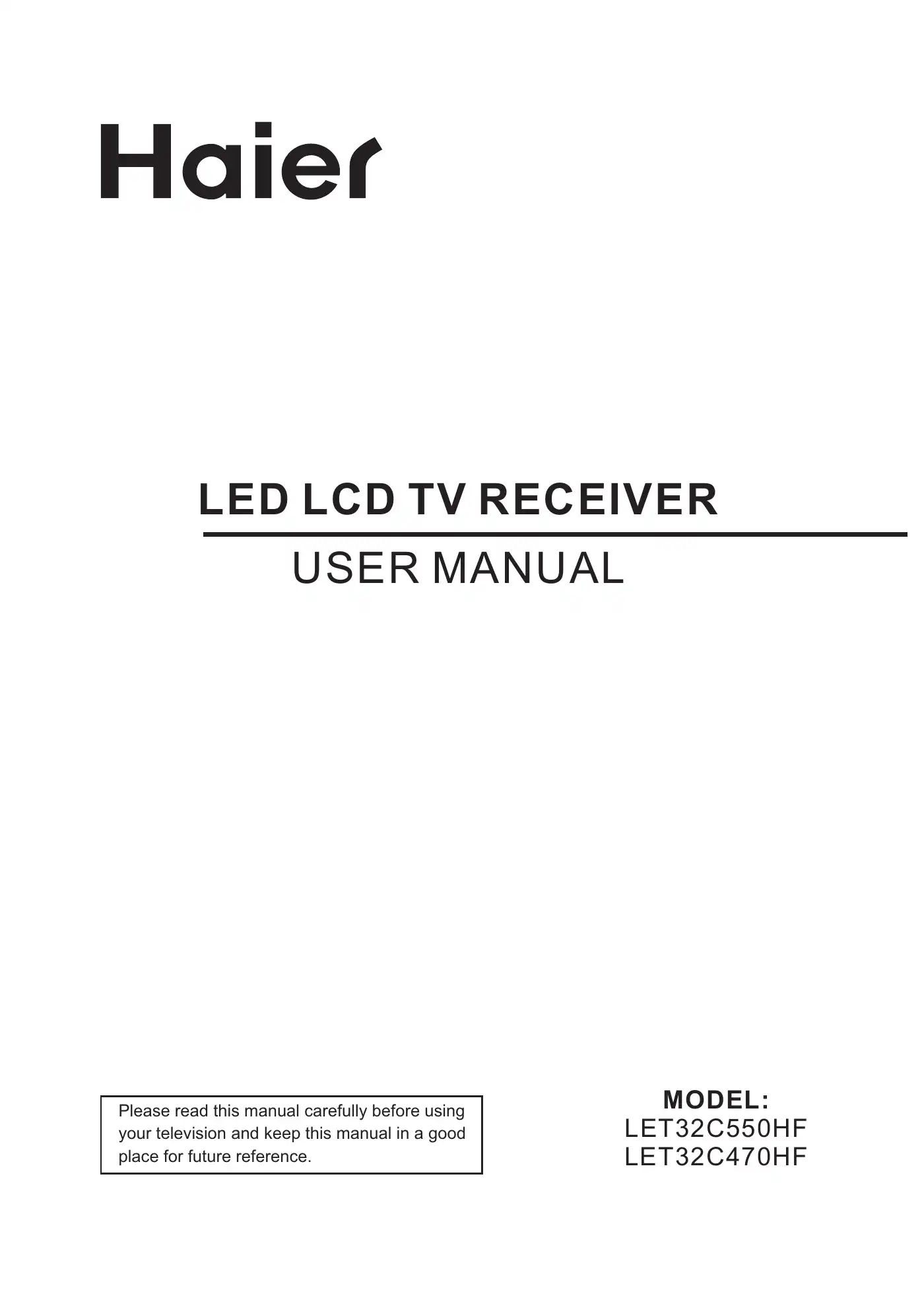 Haier LET32C550HF User Manual Manual pdf 1 page image