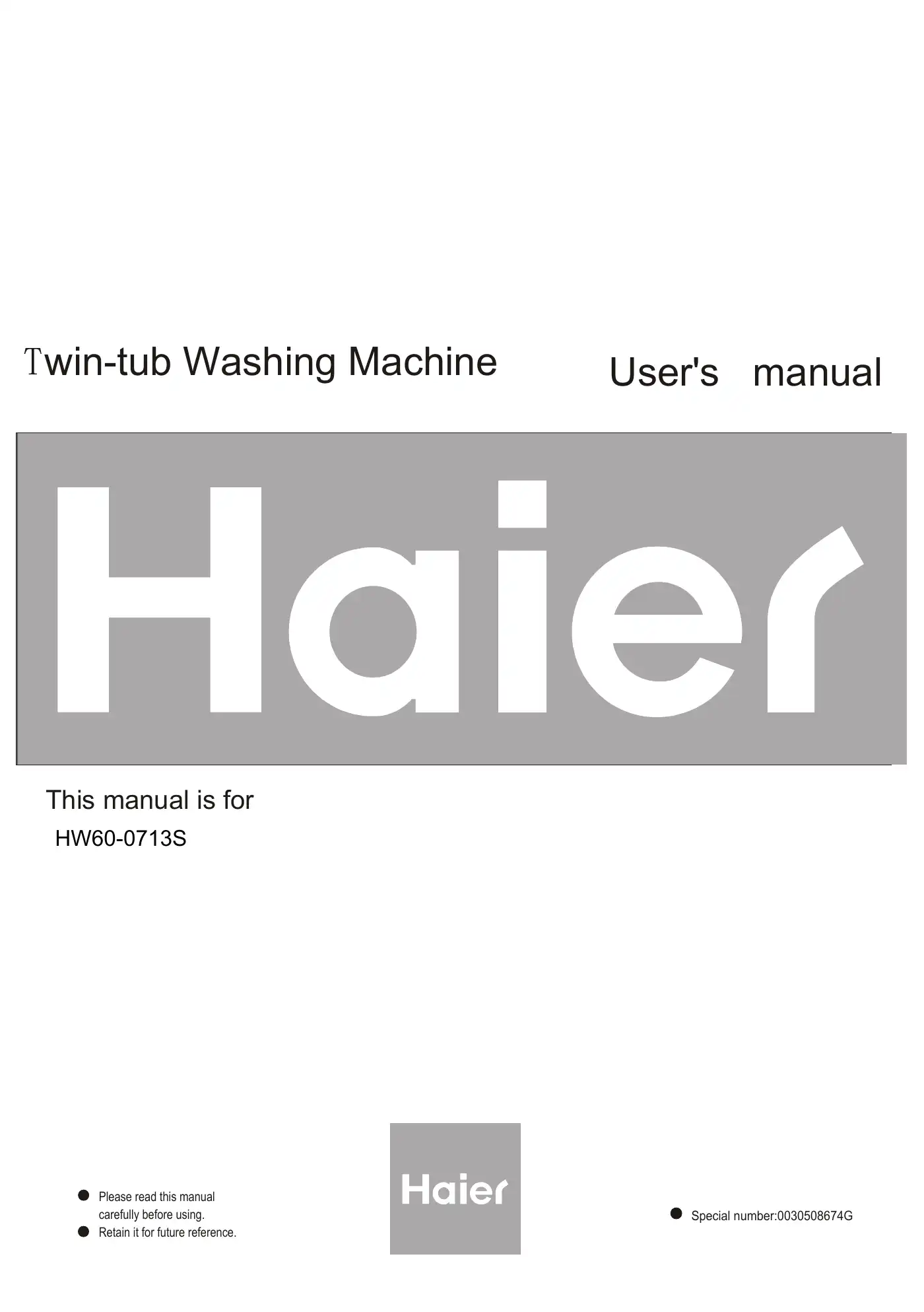 Haier HW60-0713S User Manual Manual pdf 1 page image