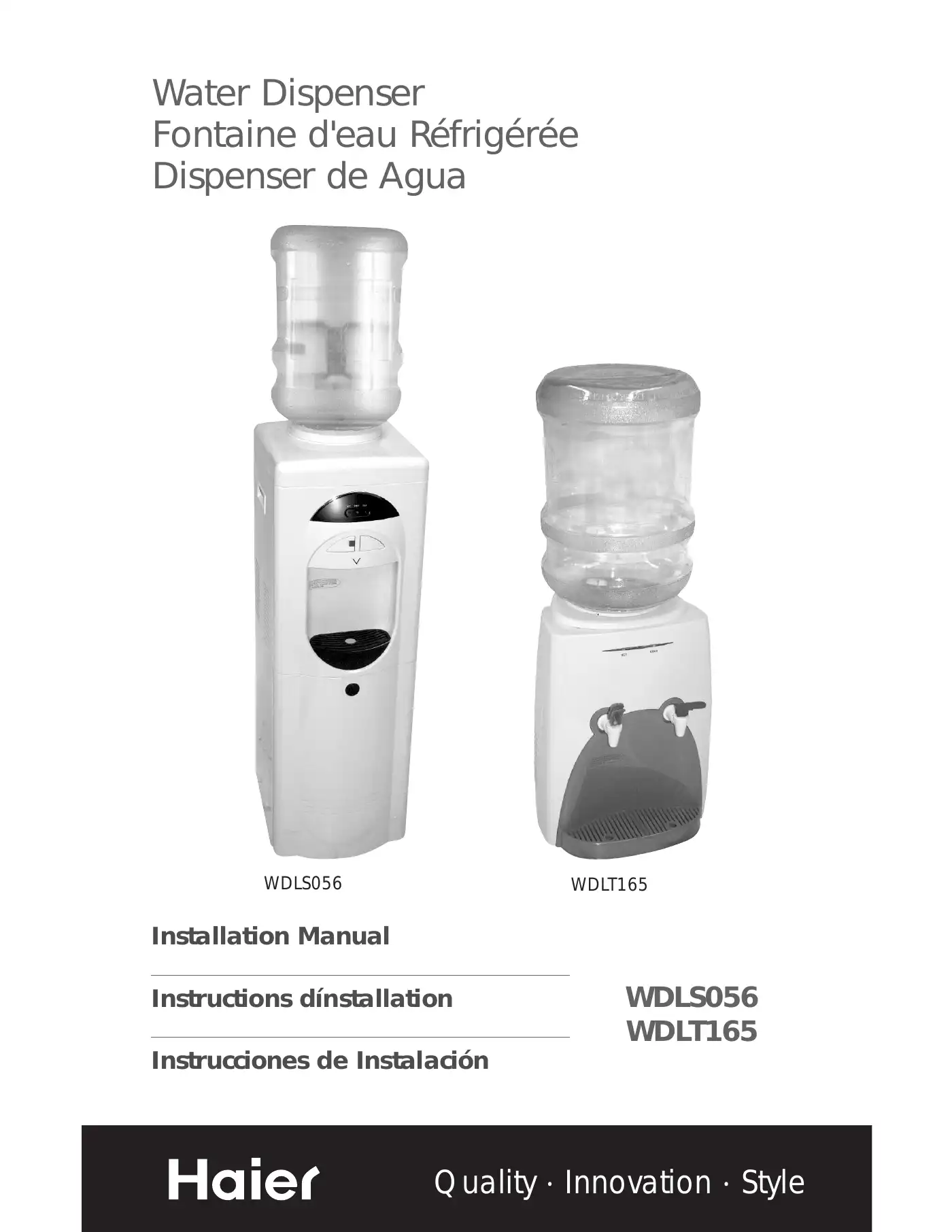Haier WDLT165 Installation Manual Manual pdf 1 page image