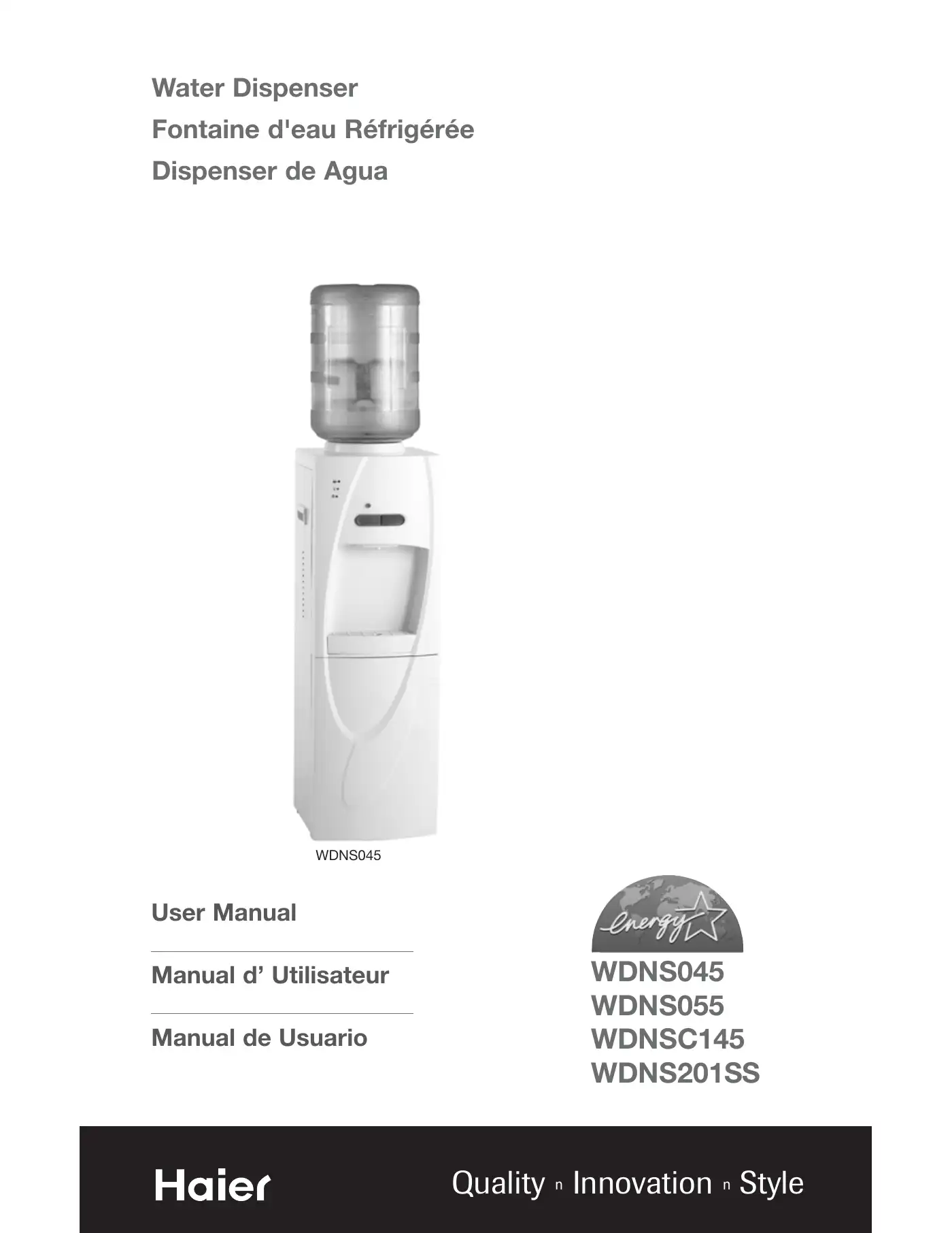 Haier WDNS045 User Manual Manual pdf 1 page image