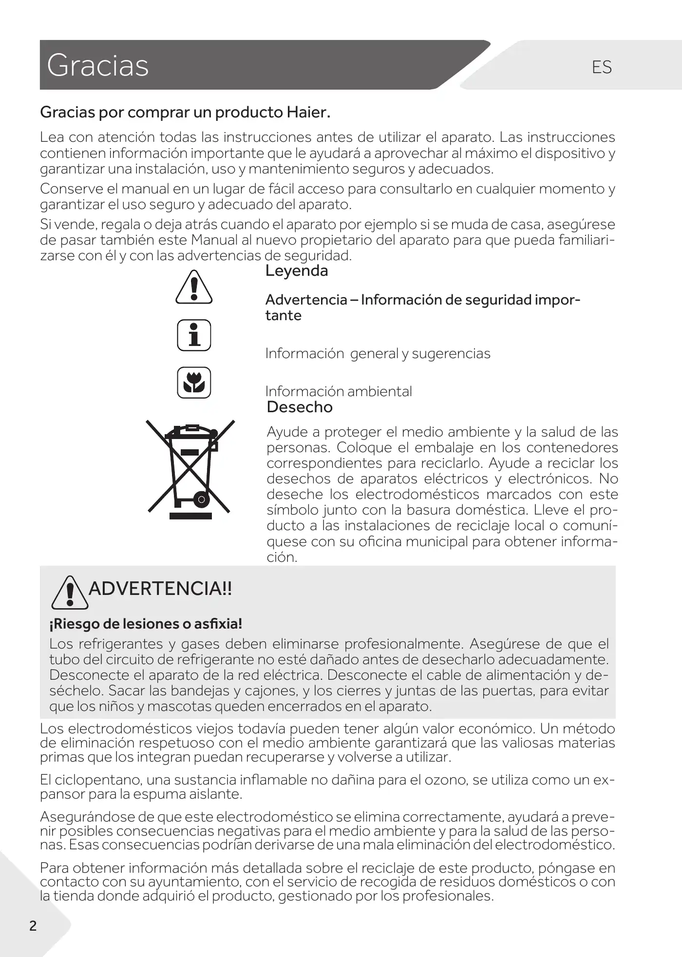 Haier WS105GA User Manual Manual pdf 120 page image