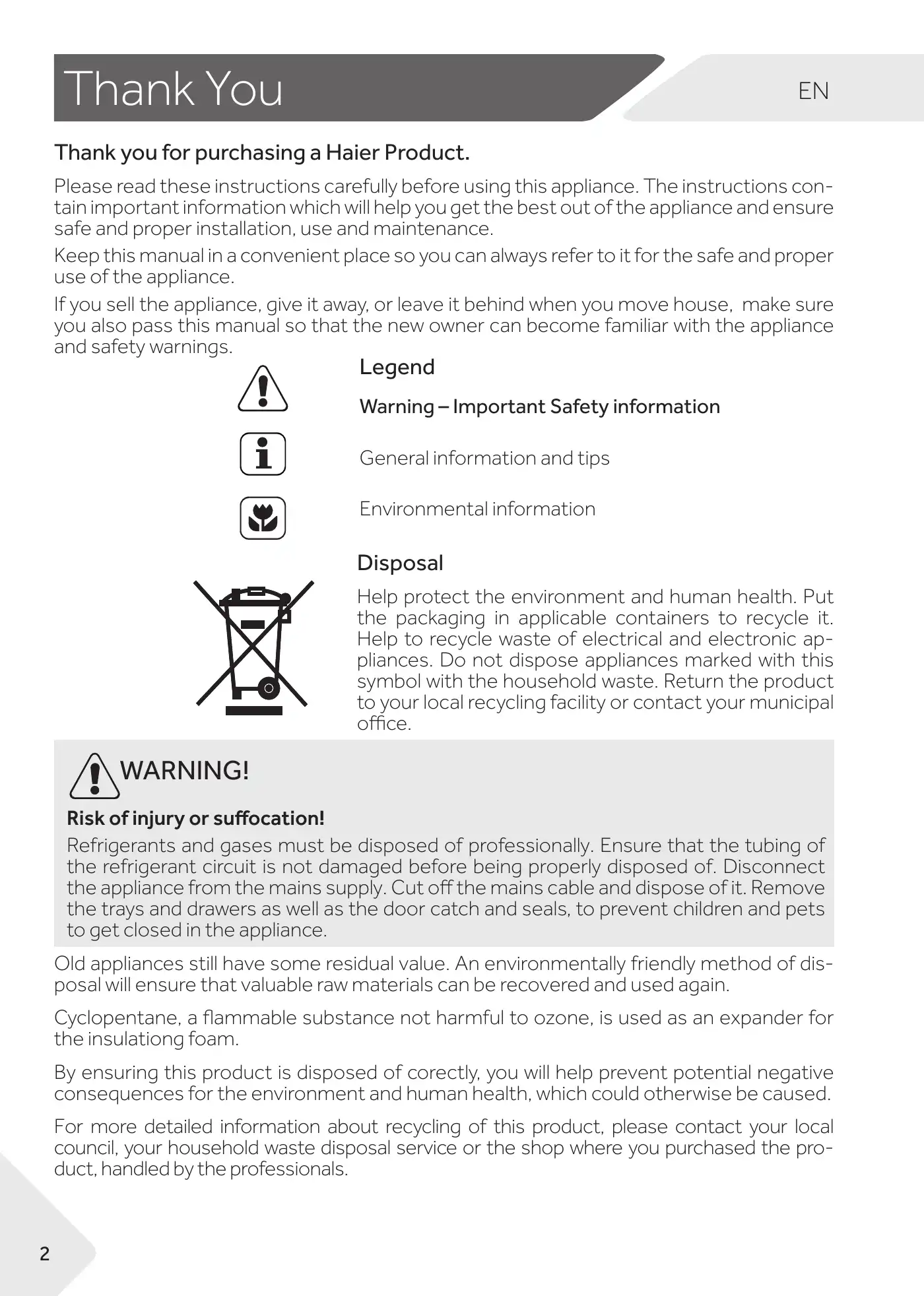Haier WS105GA User Manual Manual pdf 6 page image