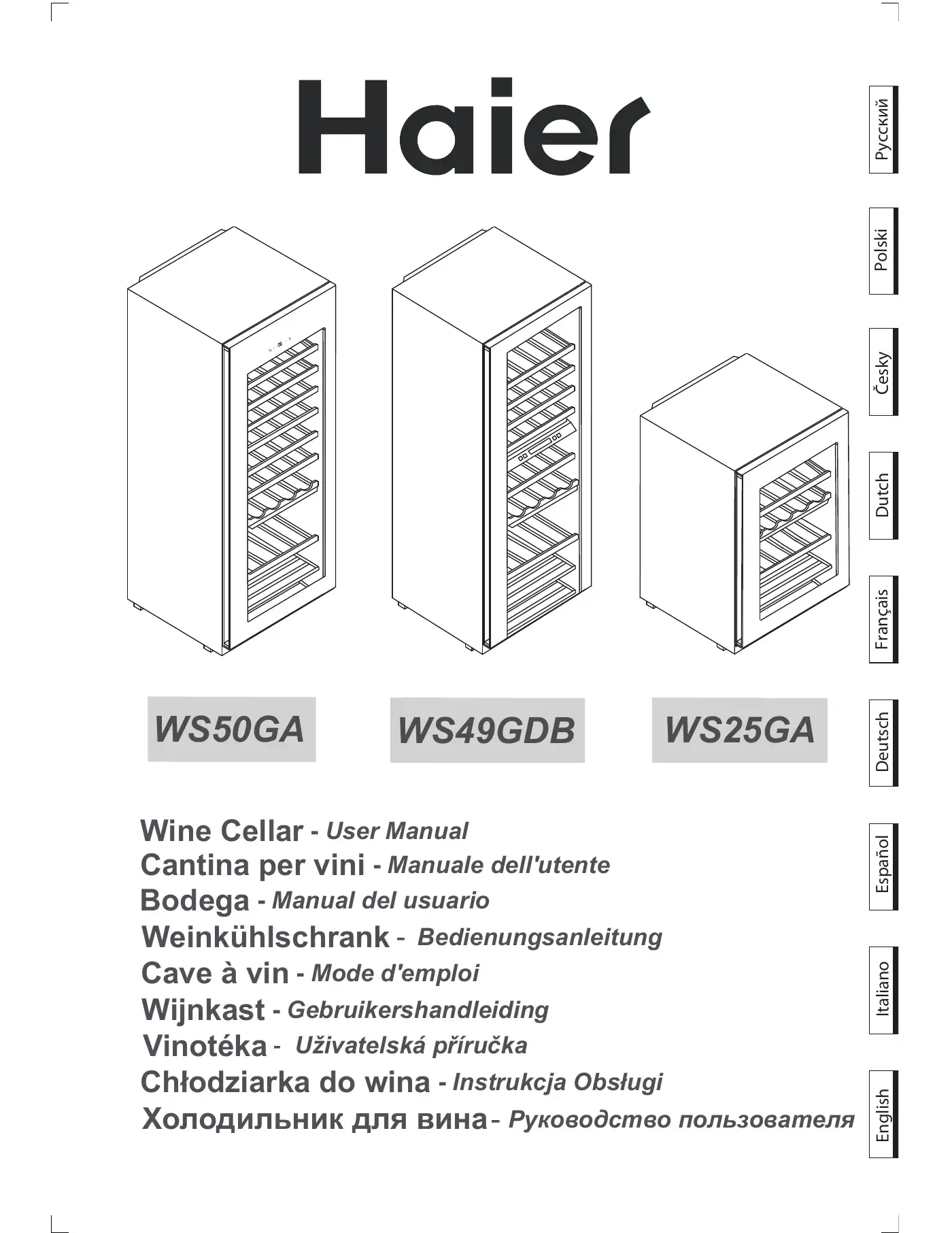 Haier WS50GA User Manual Manual pdf 1 page image