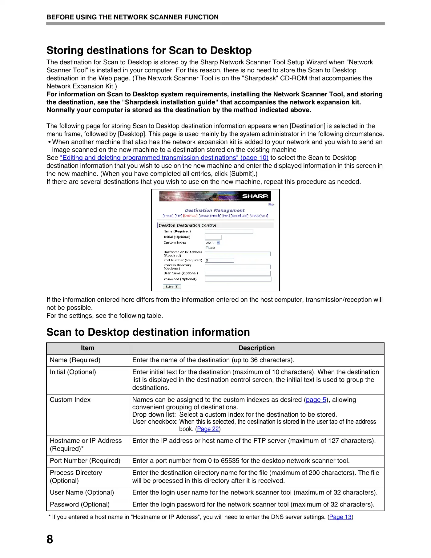 Sharp AR-NB3 Network Scanner Operations Manual pdf 9 page image