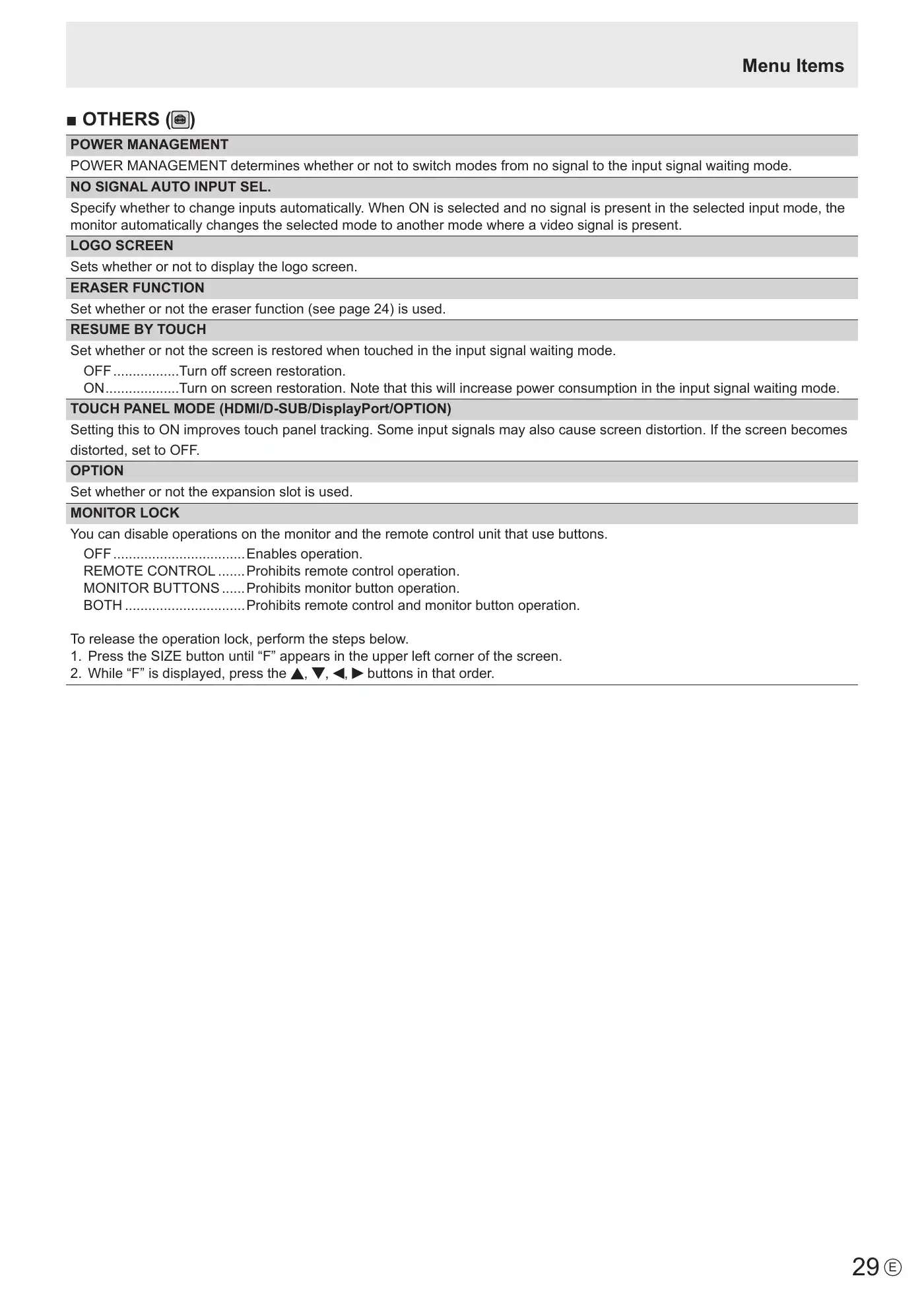 Sharp PN-L501C Operation Manual Manual pdf 29 page image