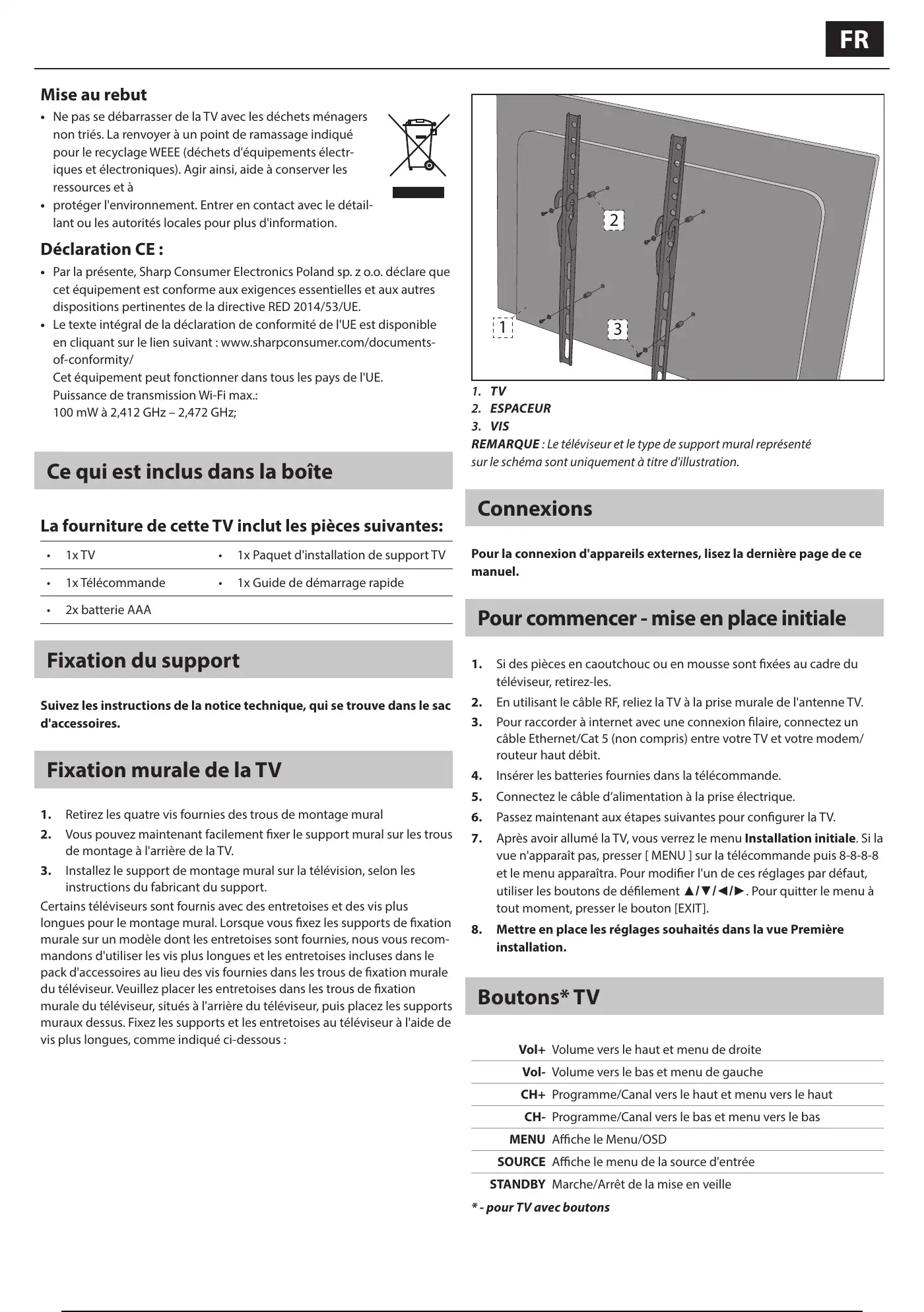 Sharp 42EE4 Quick Start Manual Manual pdf 14 page image
