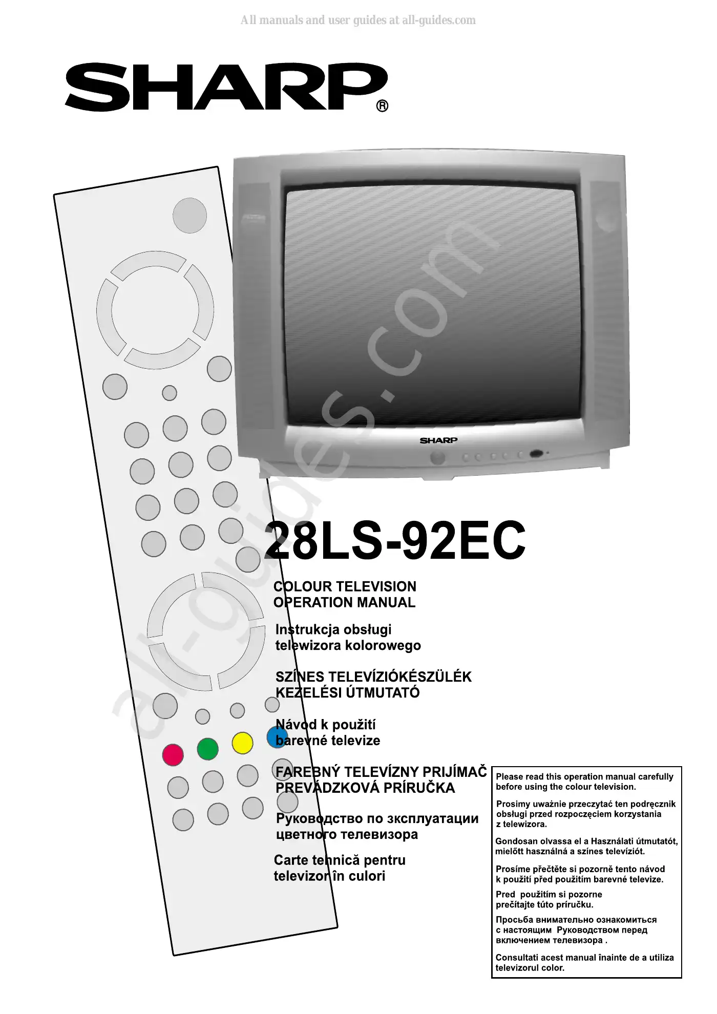 Sharp 28LS-92EC Operation Manual Manual pdf 1 page image