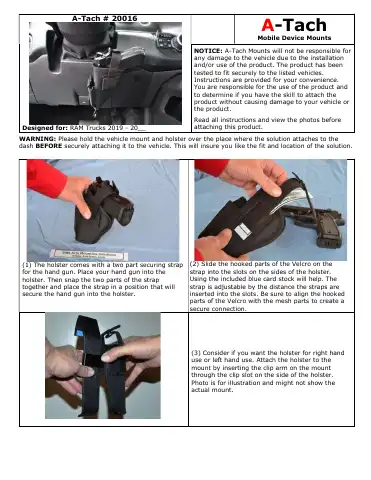 A-Tach Mounts 20016 Manual first page preview