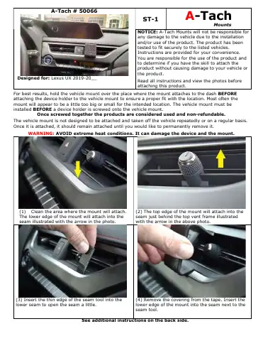 A-Tach Mounts ST-1 Manual first page preview