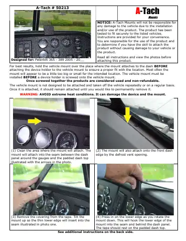 A-Tach Mounts 50213 Quick Manual first page preview