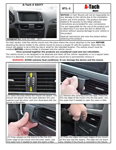 A-Tach Mounts STL-1 Quick Start Manual first page preview