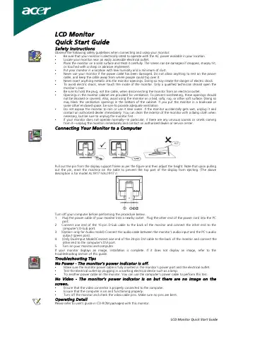 Acer LCD monitor Quick Start Manual first page preview