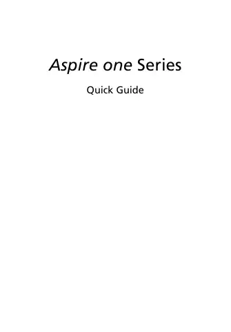Acer Aspire ONE A110 Quick Manual first page preview