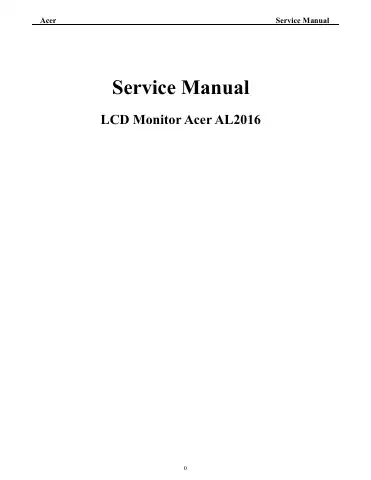 Acer AL2016 Service Manual first page preview