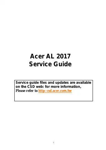 Acer AL2017 Service Manual first page preview