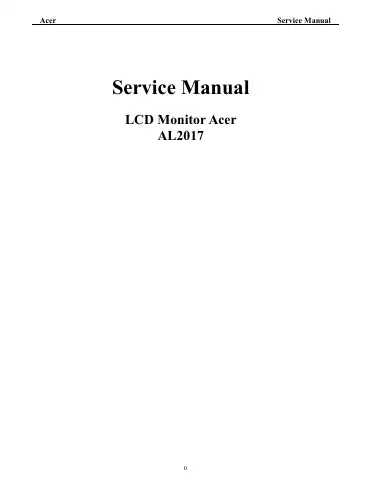 Acer AL2017 Service Manual first page preview