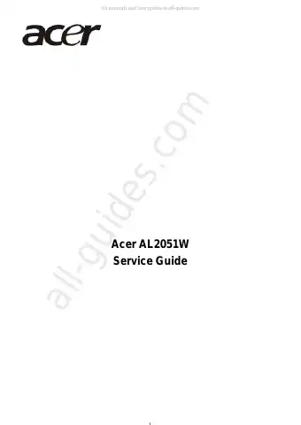 Acer AL2051W Service Manual first page preview