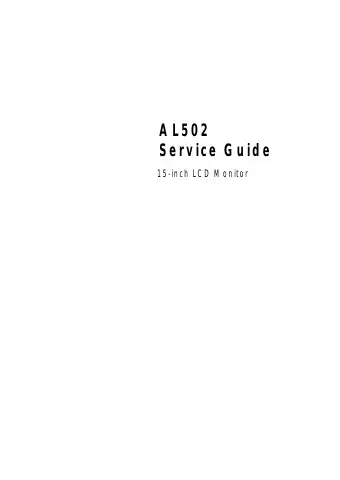 Acer AL502 Service Manual first page preview