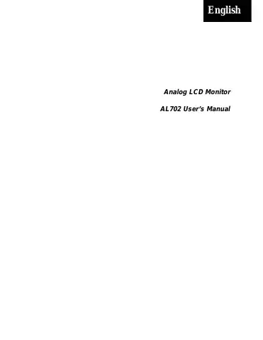 Acer AL702 User Manual first page preview