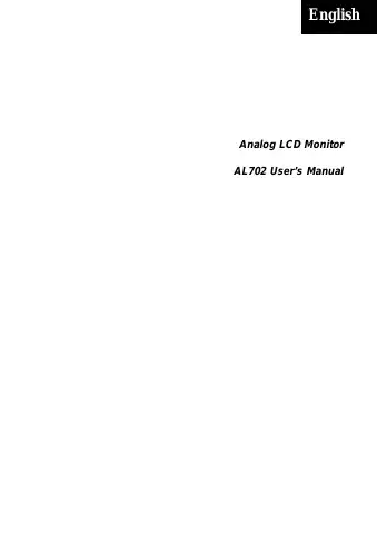 Acer AL702ug User Manual first page preview