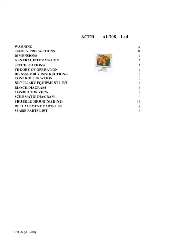 Acer AL708 User Manual first page preview
