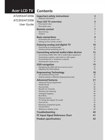 Acer AT2055 User Manual first page preview
