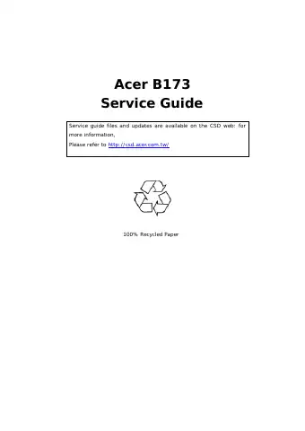 Acer B173 Service Manual first page preview
