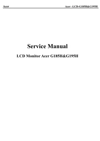 Acer G185H Service Manual first page preview