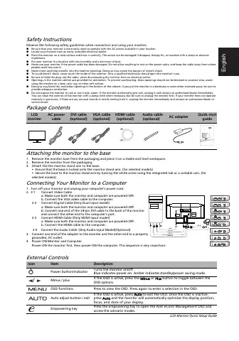 Acer G277HL Quick Setup Manual first page preview